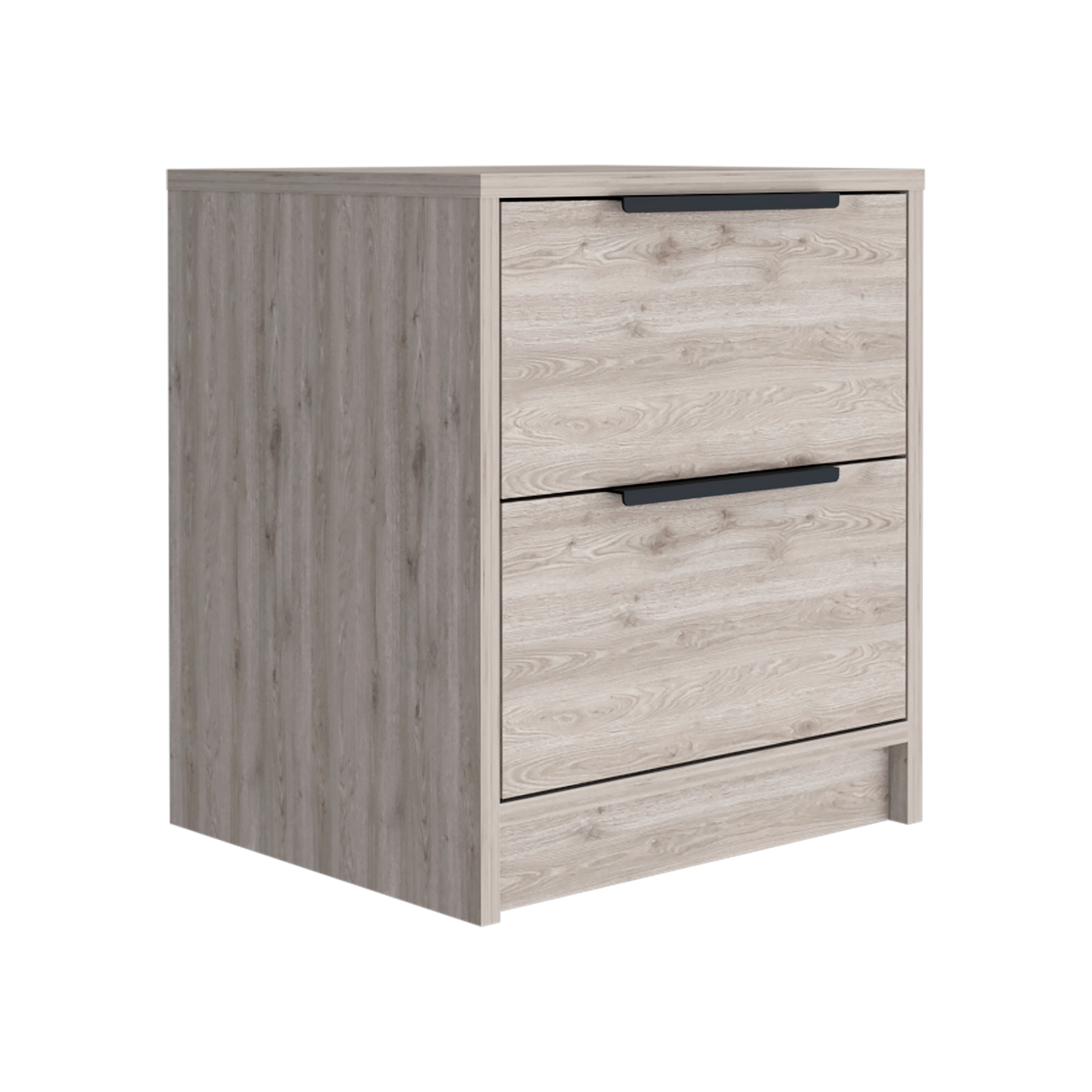 Mesa de Noche Kaia Ceniza 41x48cm con Dos Cajones - MESAS DE NOCHE | Bylmo