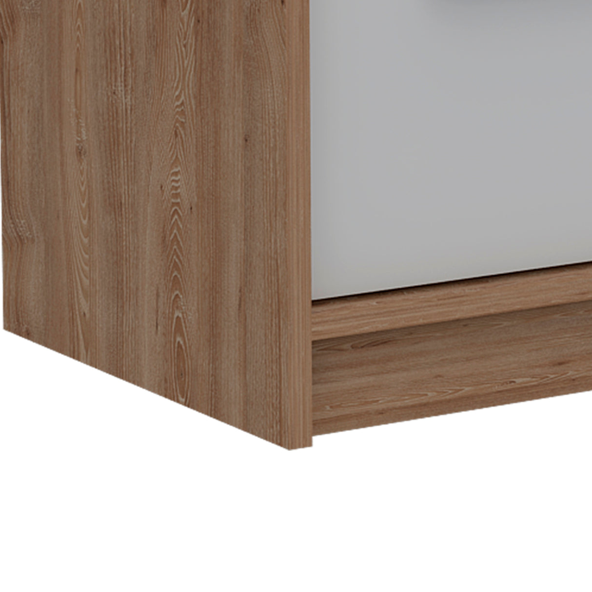 Mesa de Noche Kaia Miel y Blanco 41x48cm con Dos Cajones - MESAS DE NOCHE | Bylmo