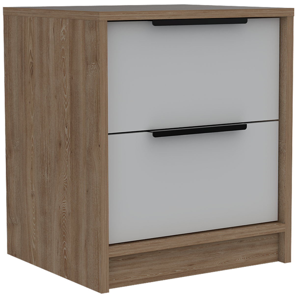 Mesa de Noche Kaia Miel y Blanco 41x48cm con Dos Cajones - MESAS DE NOCHE | Bylmo