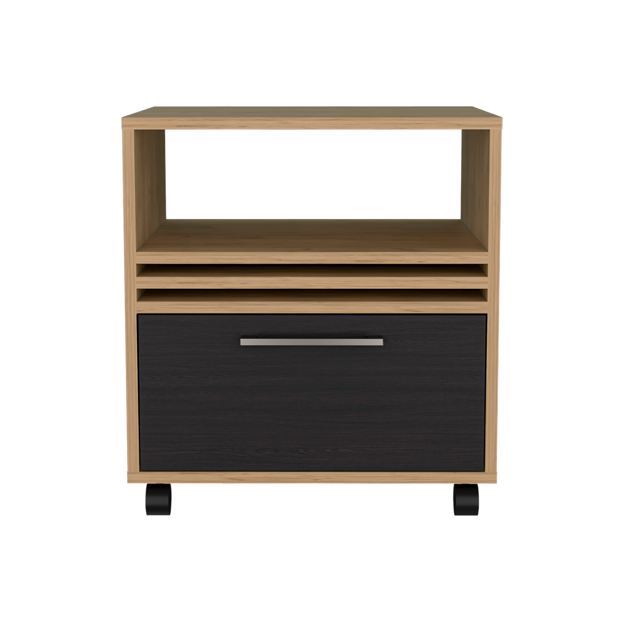 Mesa de Noche Vance Fresno Europeo y Wengue 48.1x52cm con Un Cajón - MESAS DE NOCHE | Bylmo