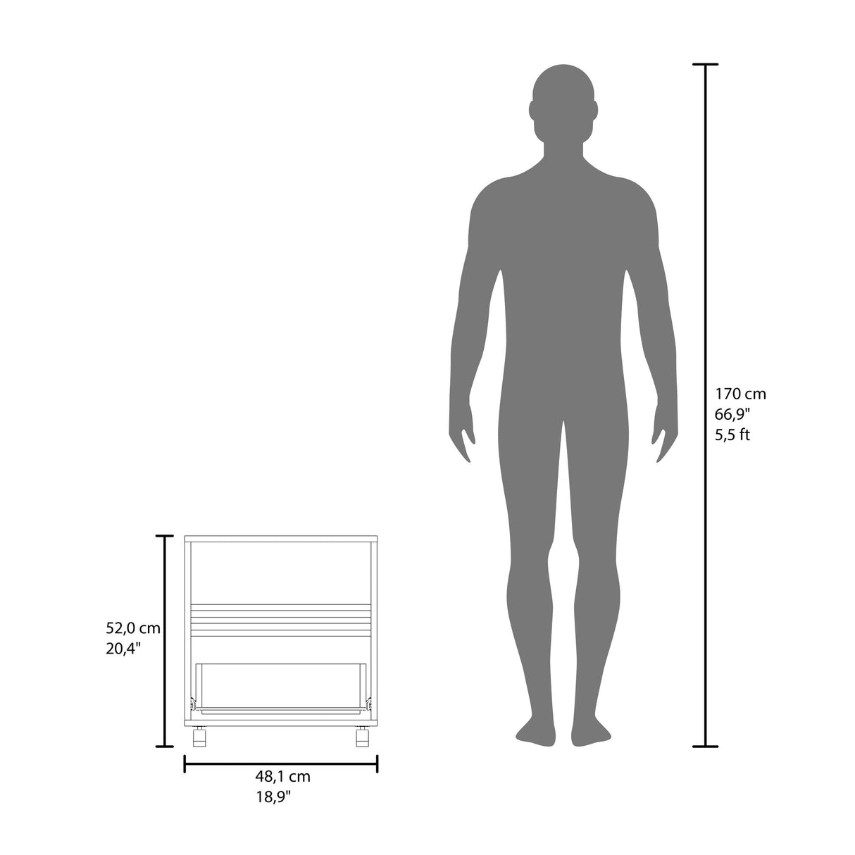 Mesa de Noche Vance Fresno Europeo y Wengue 48.1x52cm con Un Cajón - MESAS DE NOCHE | Bylmo