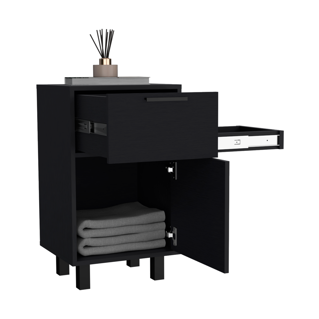 Mesa de Noche Z 80 Wengue 41x70cm con Dos Cajones - MESAS DE NOCHE | Bylmo