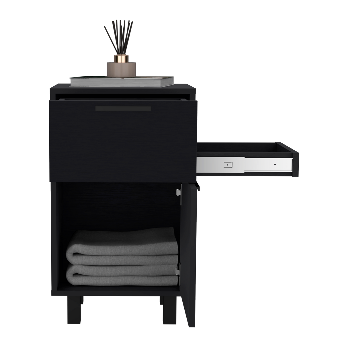 Mesa de Noche Z 80 Wengue 41x70cm con Dos Cajones - MESAS DE NOCHE | Bylmo