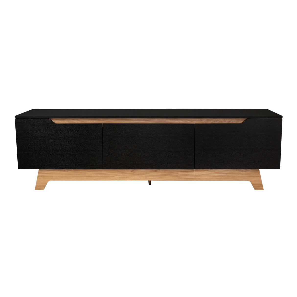 Centro de Entretenimiento Woodall Wengue y Fresno Europeo 180.6x53cm Para TV Hasta 80 Pulgadas - MUEBLES DE TV | Bylmo
