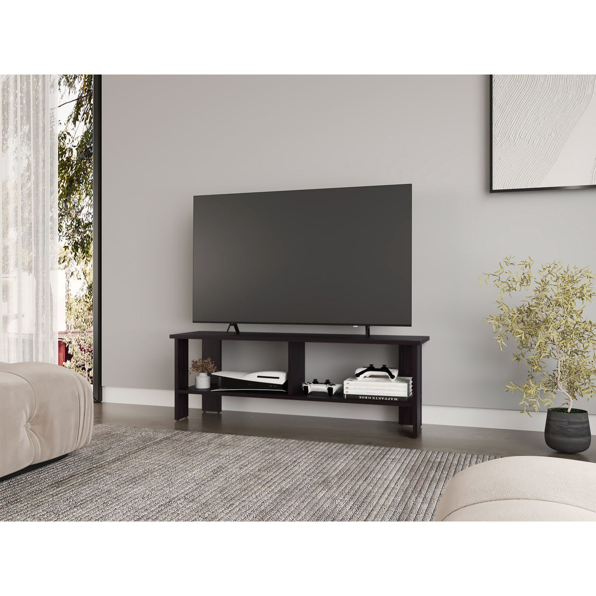 Mesa para TV Navia Wengue 120.3x42.1cm Para TV Hasta 55 Pulgadas - MUEBLES DE TV | Bylmo