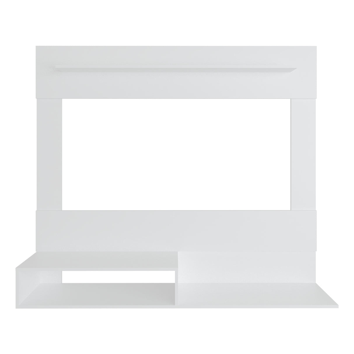 Panel de TV Flotante Baijing Blanco 140x120cm Para TV Hasta 55 Pulgadas - MUEBLES DE TV | Bylmo
