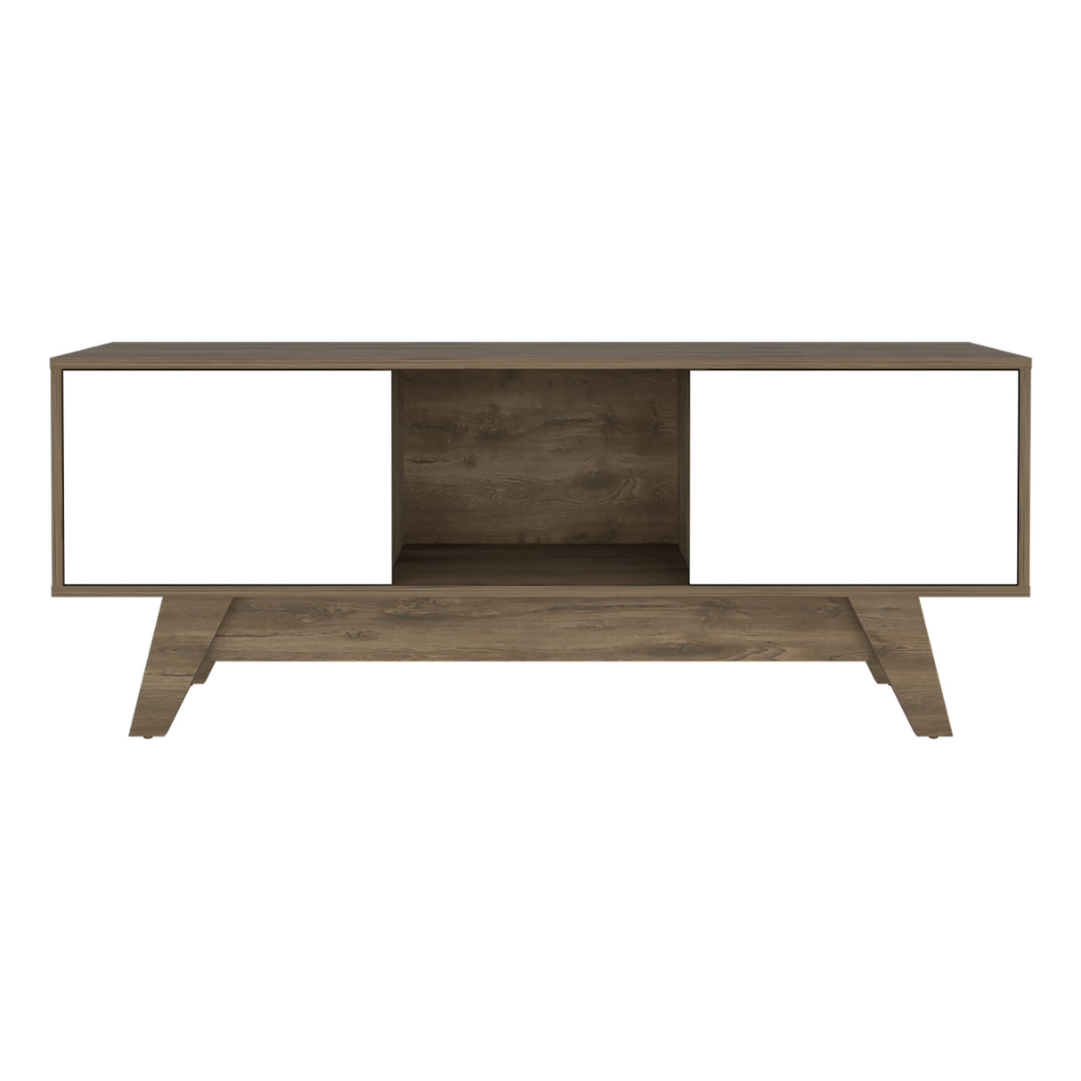 Rack de TV Romero Bellota y Blanco 135x53.7cm Para TV Hasta 55 Pulgadas - MUEBLES DE TV | Bylmo