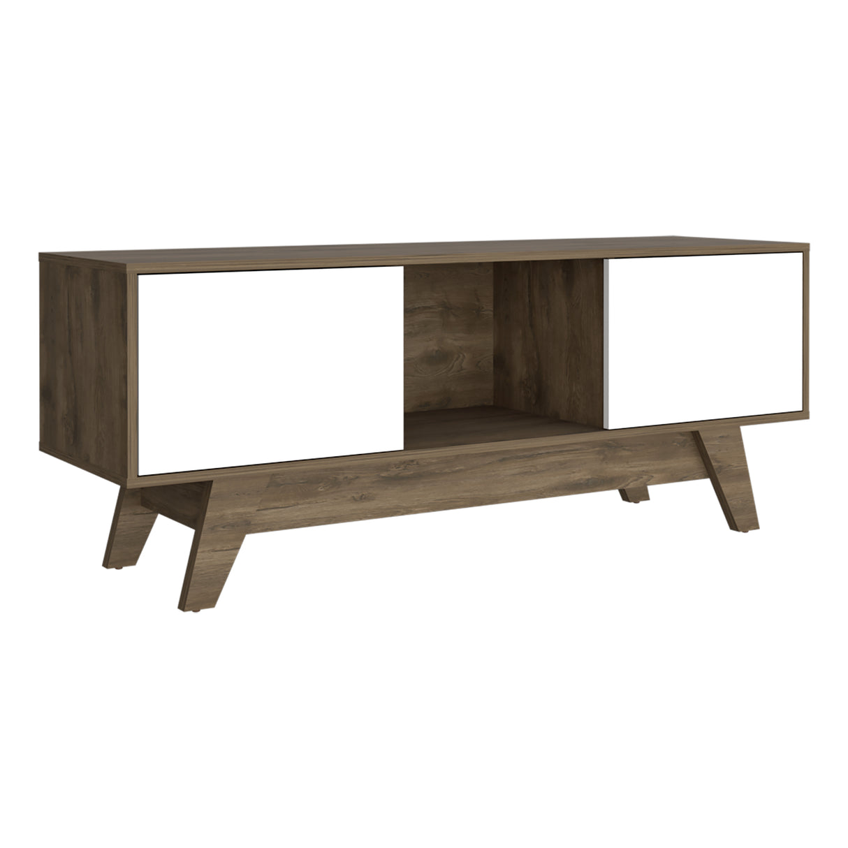 Rack de TV Romero Bellota y Blanco 135x53.7cm Para TV Hasta 55 Pulgadas - MUEBLES DE TV | Bylmo