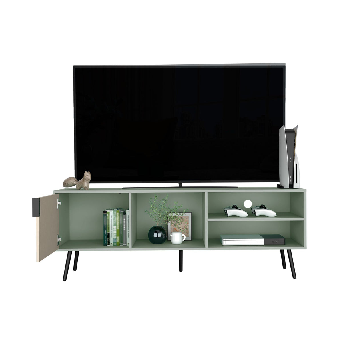 Rack de TV Vulcan Agave y Toquilla 160x58cm Para TV Hasta 65 Pulgadas con Ranuras para Cables - MUEBLES DE TV | Bylmo