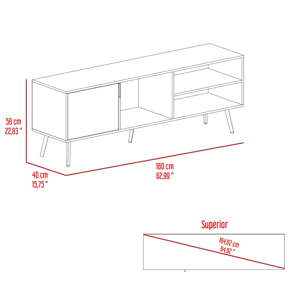 Rack de TV Vulcan Agave y Toquilla 160x58cm Para TV Hasta 65 Pulgadas con Ranuras para Cables - MUEBLES DE TV | Bylmo