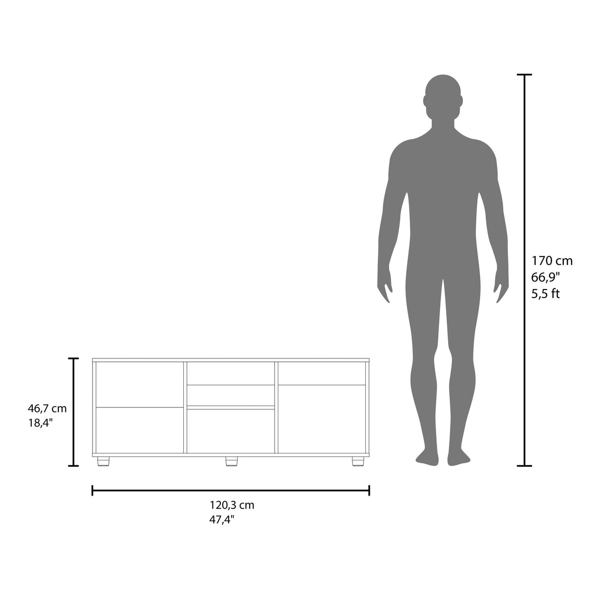 Rack de TV Adel Venecia Wengue 130.1x46.7cm Para TV Hasta 55 Pulgadas - MUEBLES DE TV | Bylmo
