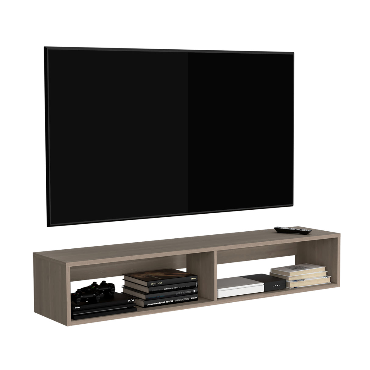 Rack de TV Flotante Bardolino 150x26.5cm Para TV Hasta 65 Pulgadas con Ranuras para Cables - MUEBLES DE TV | Bylmo