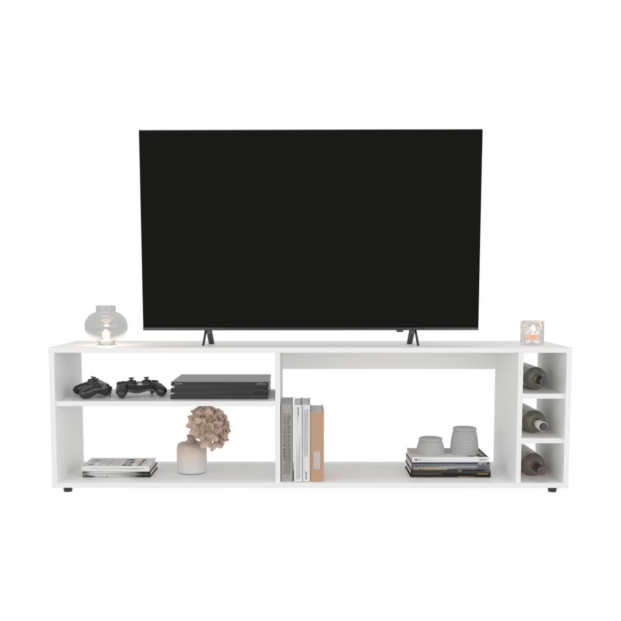 Rack de TV Suxta Blanco 160x45.4cm Para TV Hasta 70 Pulgadas - MUEBLES DE TV | Bylmo