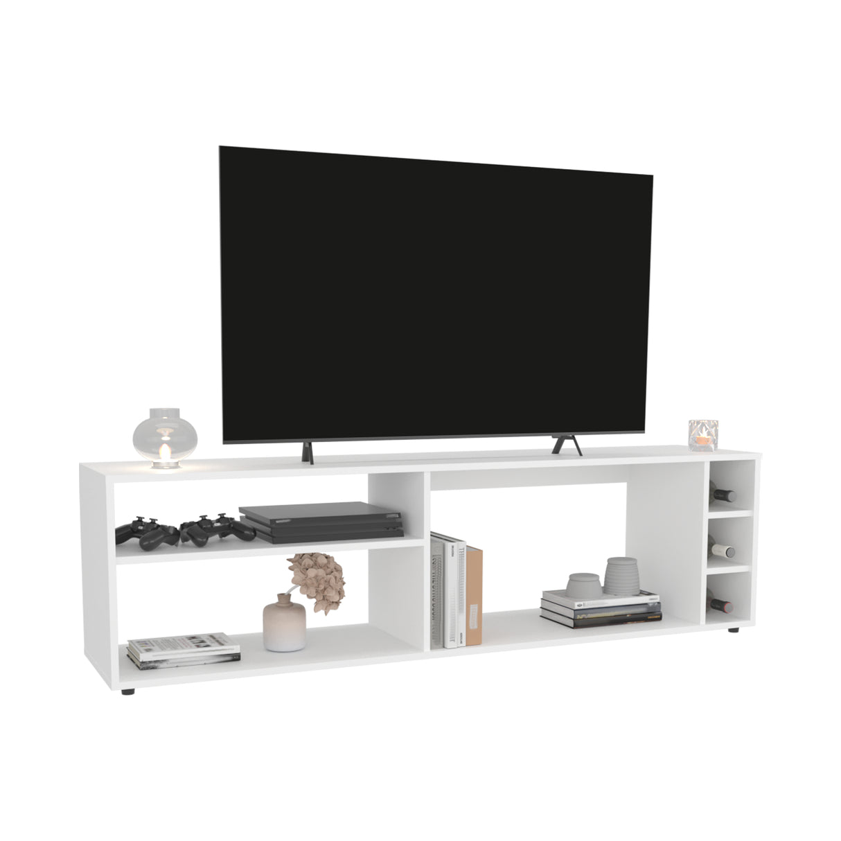 Rack de TV Suxta Blanco 160x45.4cm Para TV Hasta 70 Pulgadas - MUEBLES DE TV | Bylmo