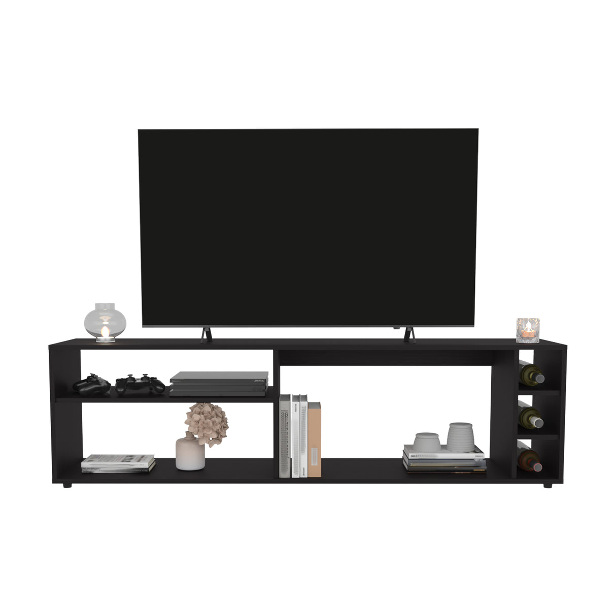 Rack de TV Suxta Wengue 160x45.4cm Para TV Hasta 70 Pulgadas - MUEBLES DE TV | Bylmo