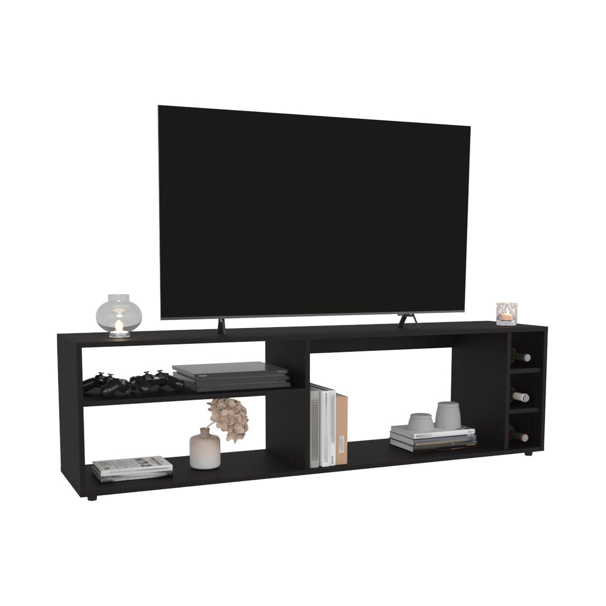 Rack de TV Suxta Wengue 160x45.4cm Para TV Hasta 70 Pulgadas - MUEBLES DE TV | Bylmo