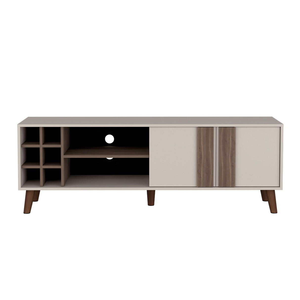 Rack de TV Zaragoza Milan y Capri 160x55cm Para TV Hasta 70 Pulgadas con Ranuras para Cables - MUEBLES DE TV | Bylmo