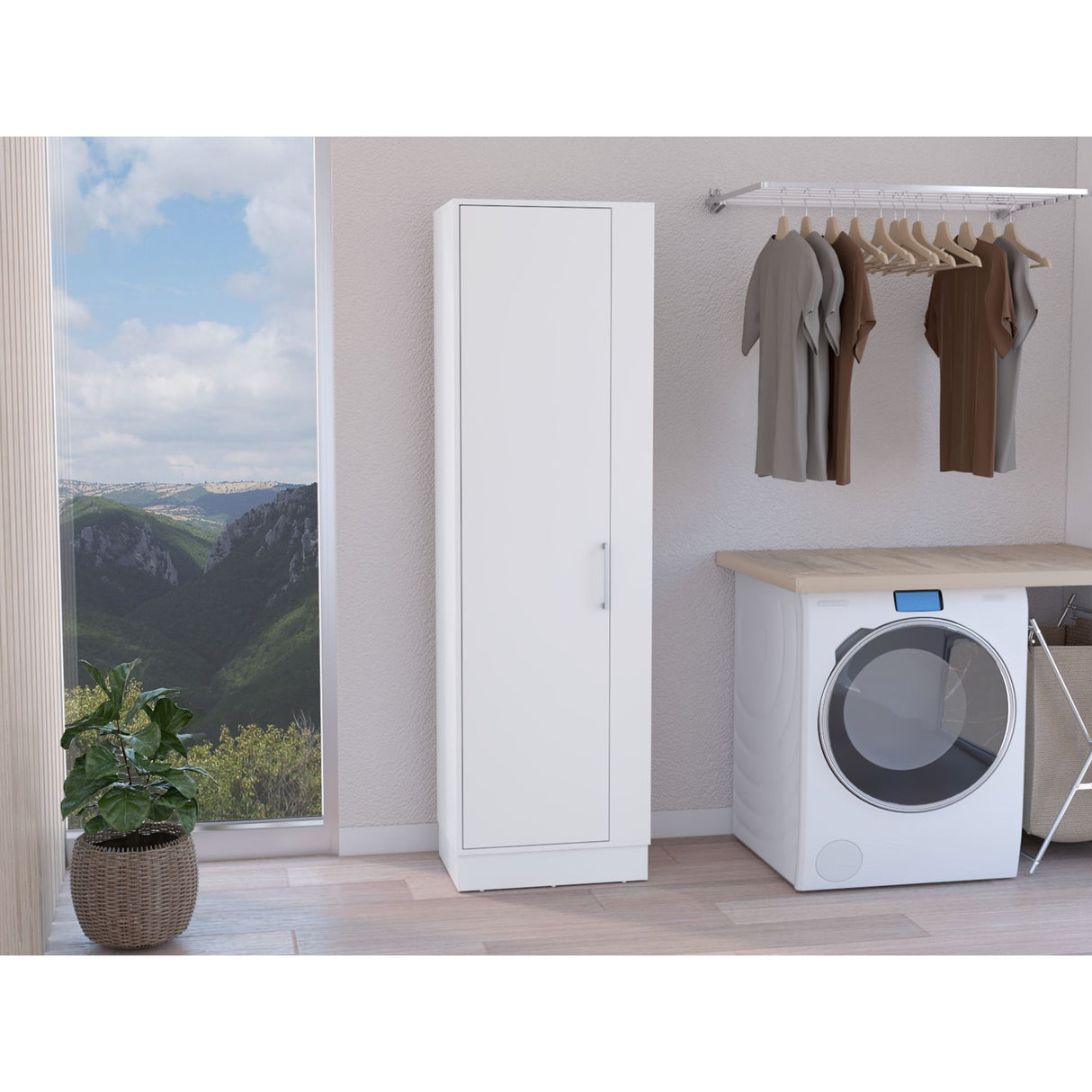 Organizador de Aseo Lilo Blanco 53.6x183.7cm con Puerta Batible - MUEBLES DE ASEO Y ROPAS | Bylmo