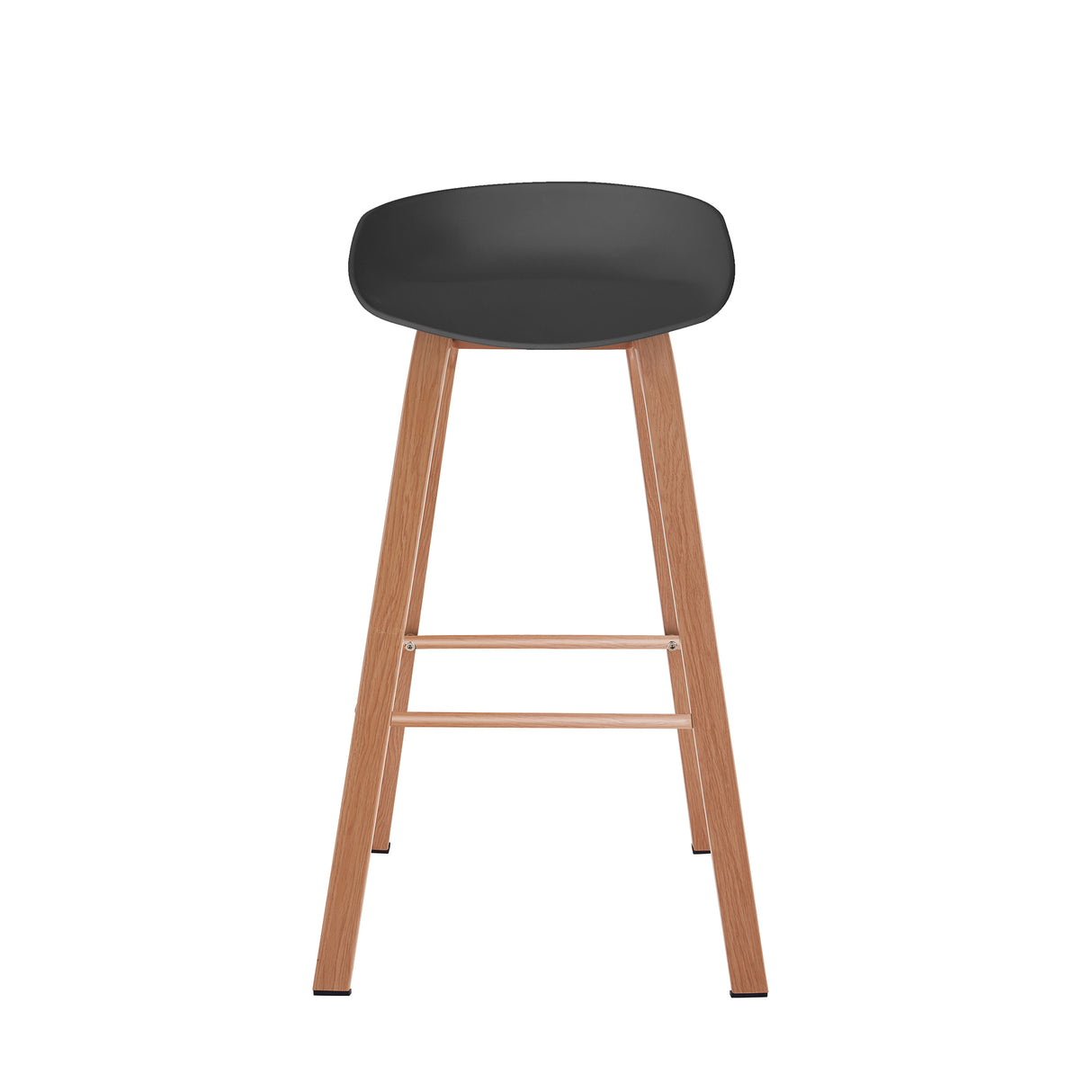 Set x 4 Sillas Banco BM - WB02 Negro y Cafe Claro 52x86cm con Reposapiés - SILLAS Y BUTACOS | Bylmo