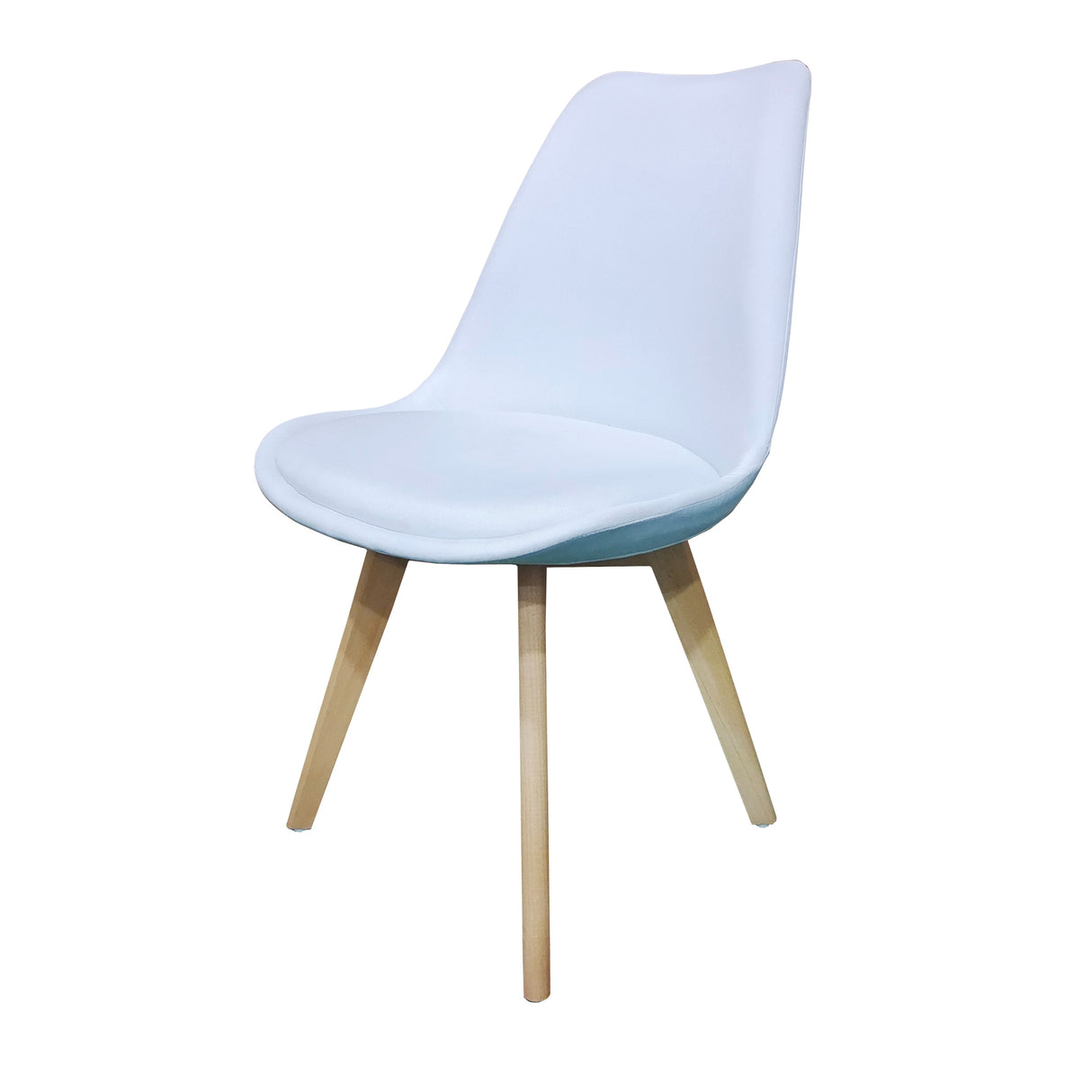 Kit x 4 Sillas Comedor BM - 053 - L Blanco y Cafe Claro 49.5x84cm con Espaldar - SILLAS Y BUTACOS | Bylmo