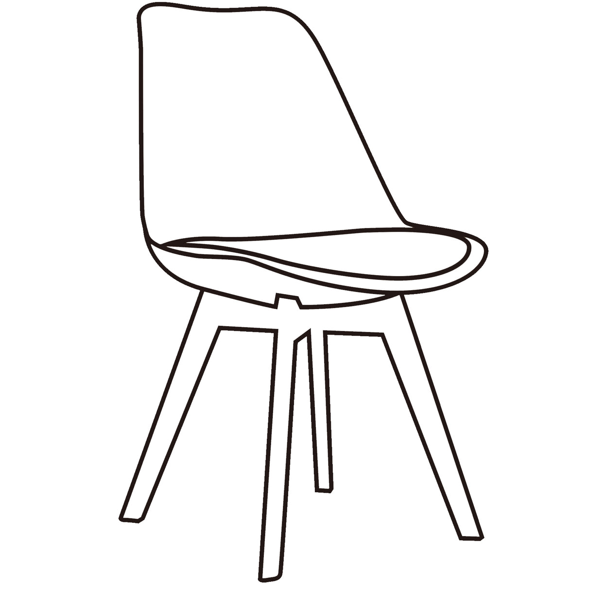 Kit x 4 Sillas Comedor BM - 053 - L Negro y Cafe Claro 49.5x84cm con Espaldar - SILLAS Y BUTACOS | Bylmo