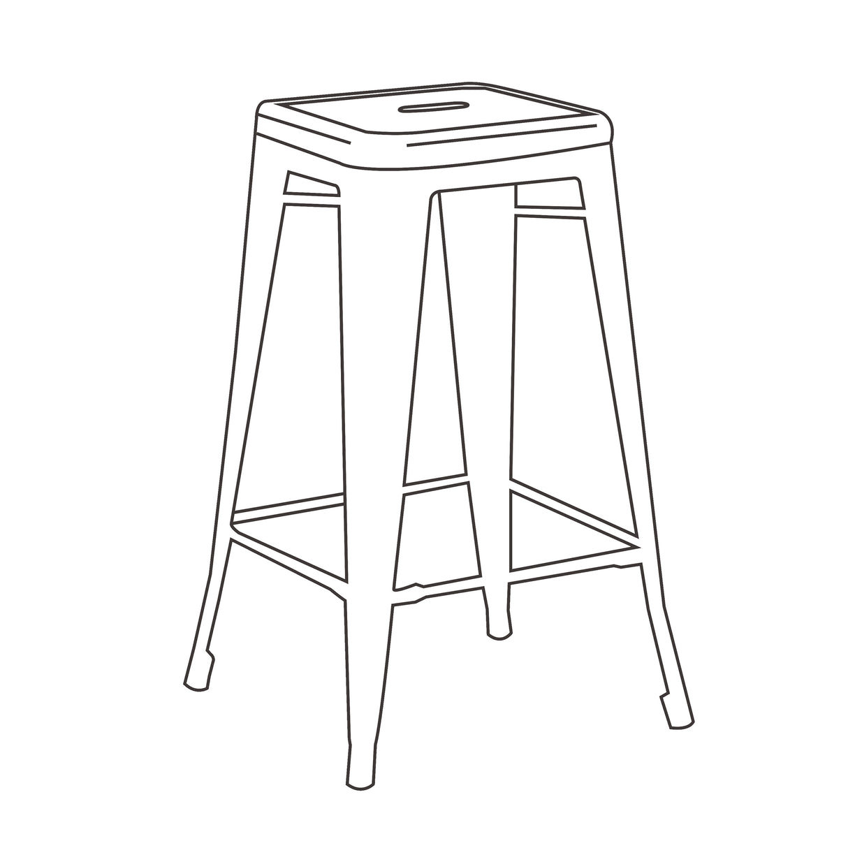 Set x 2 Sillas Bar Milano Blanco 42x76cm con Reposapiés - SILLAS Y BUTACOS | Bylmo