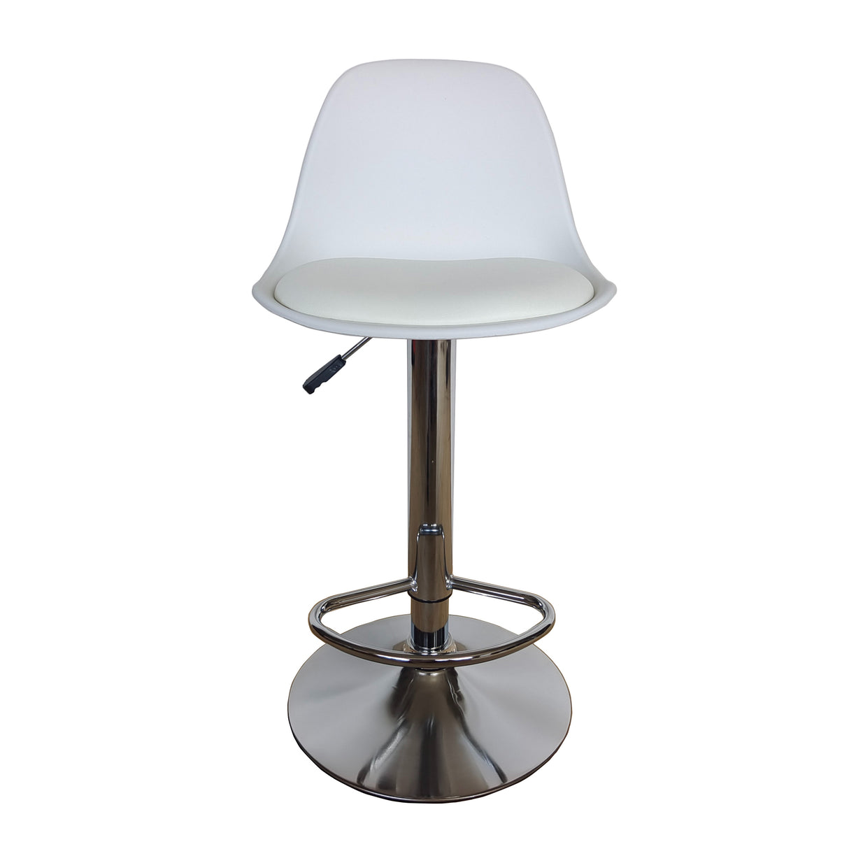 Set x 2 Sillas Bar Giratorias Napoles blanco 38x81cm con Espaldar y con Reposapiés - SILLAS Y BUTACOS | Bylmo