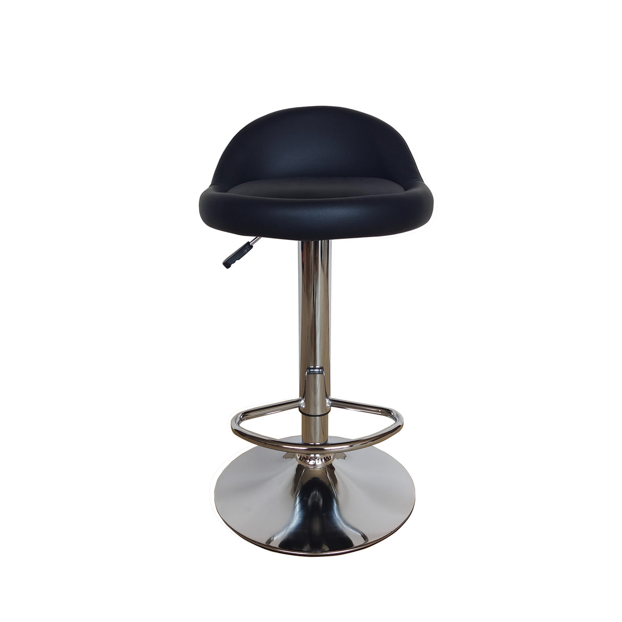 Set x 2 Sillas Bar Giratorias Roma Negro 38x79cm con Espaldar y con Reposapiés - SILLAS Y BUTACOS | Bylmo