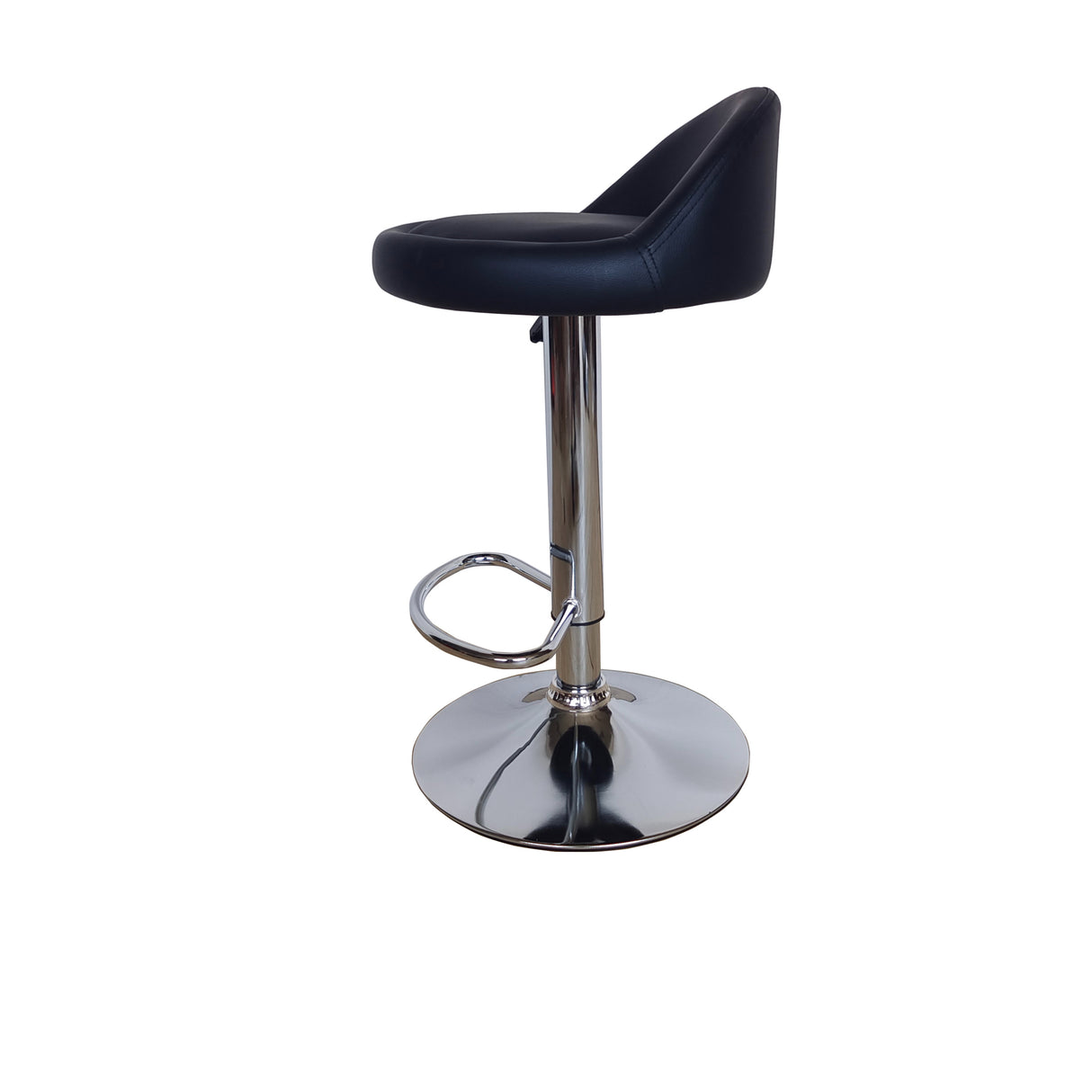 Set x 2 Sillas Bar Giratorias Roma Negro 38x79cm con Espaldar y con Reposapiés - SILLAS Y BUTACOS | Bylmo