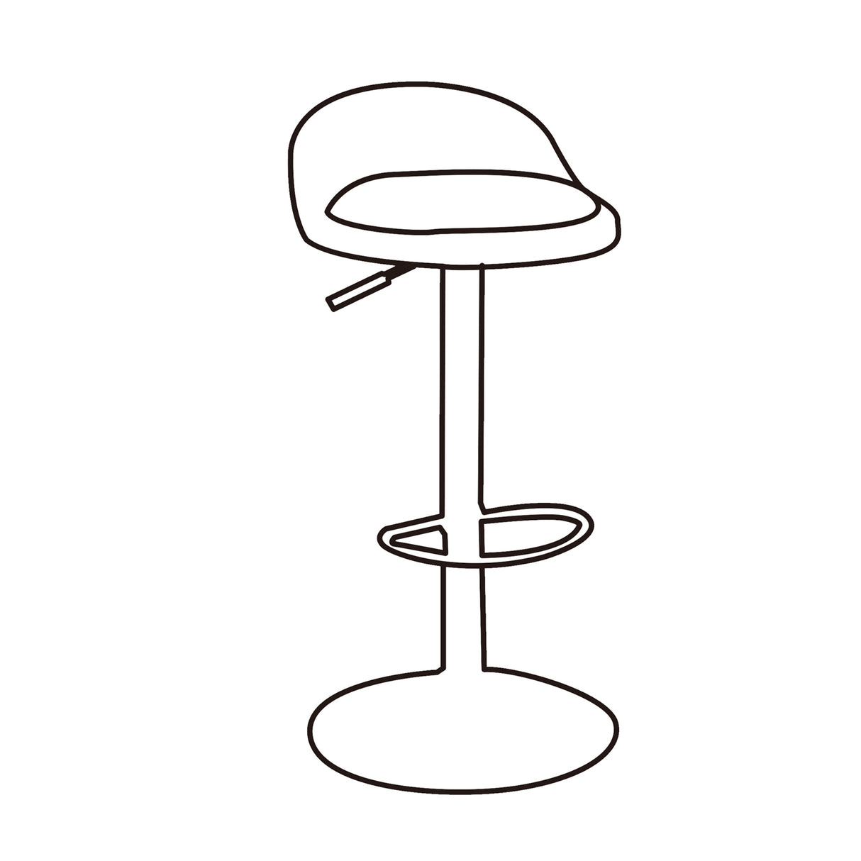 Set x 2 Sillas Bar Giratorias Roma Negro 38x79cm con Espaldar y con Reposapiés - SILLAS Y BUTACOS | Bylmo