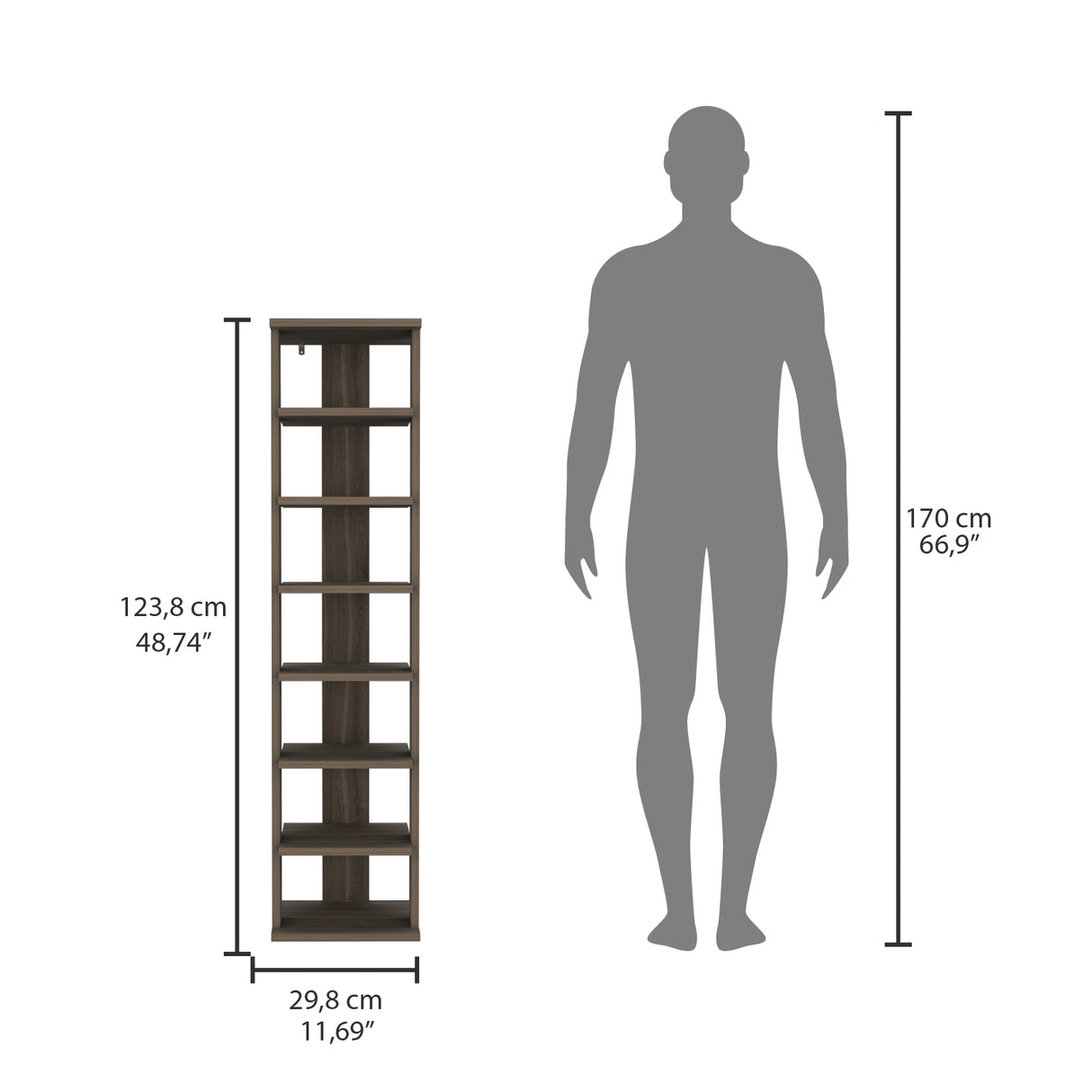 Zapatero Odesto Milan 29.7x123.8cm de Siete Niveles - ZAPATEROS | Bylmo