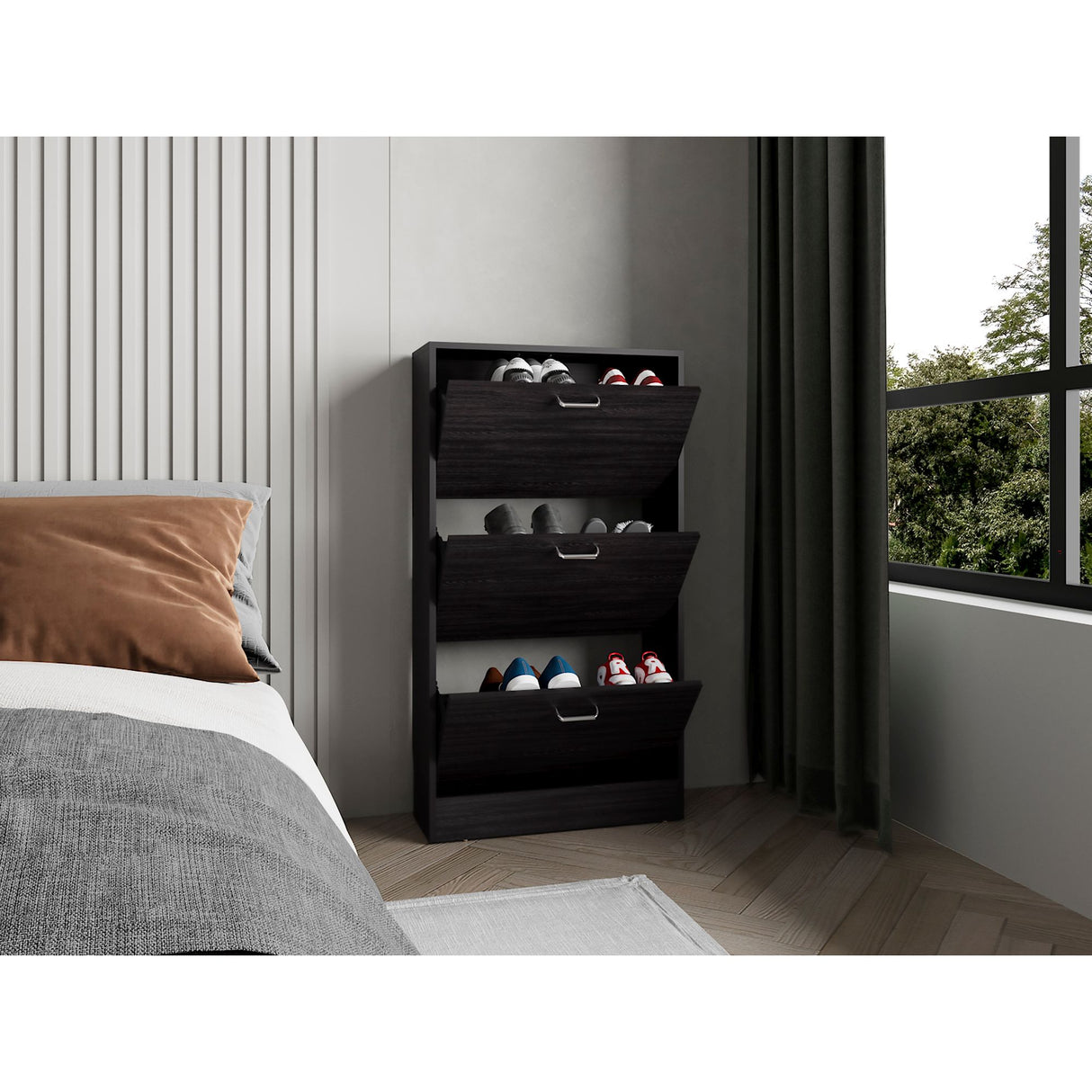 Zapatero Inola Wengue 63x115.2cm de Tres Niveles - ZAPATEROS | Bylmo