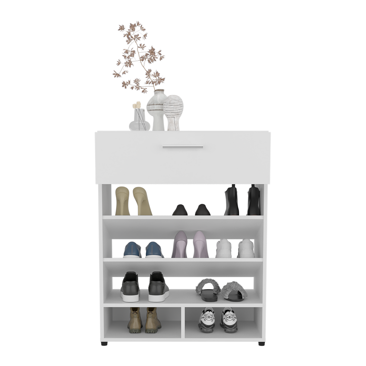 Zapatero Alpine Blanco 70x90cm de Cinco Niveles - ZAPATEROS | Bylmo