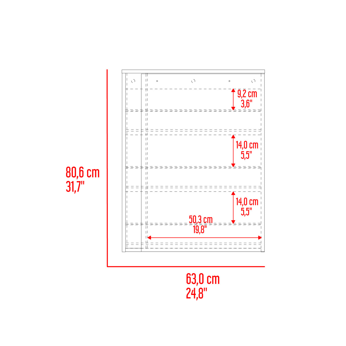 Zapatero Dassel Blanco Y Fresno Europeo 63.2x80.6cm de Tres Niveles - ZAPATEROS | Bylmo