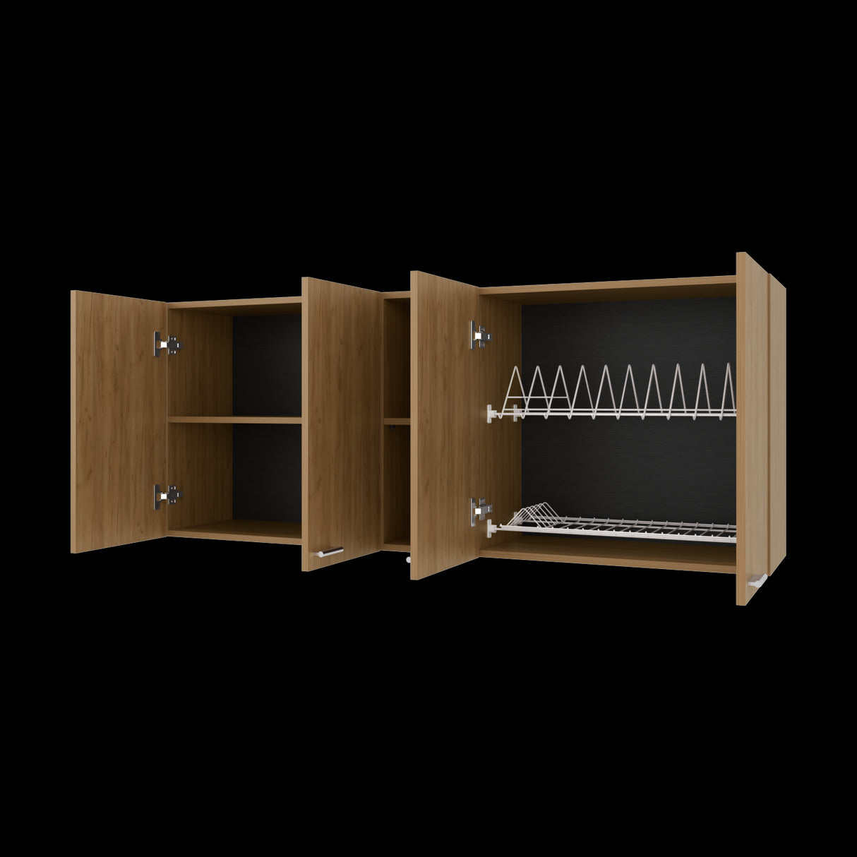 Mueble Superior de Cocina Portofino Fresno Europeo 150x60cm con Locero - MUEBLES SUPERIORES DE COCINA | Bylmo