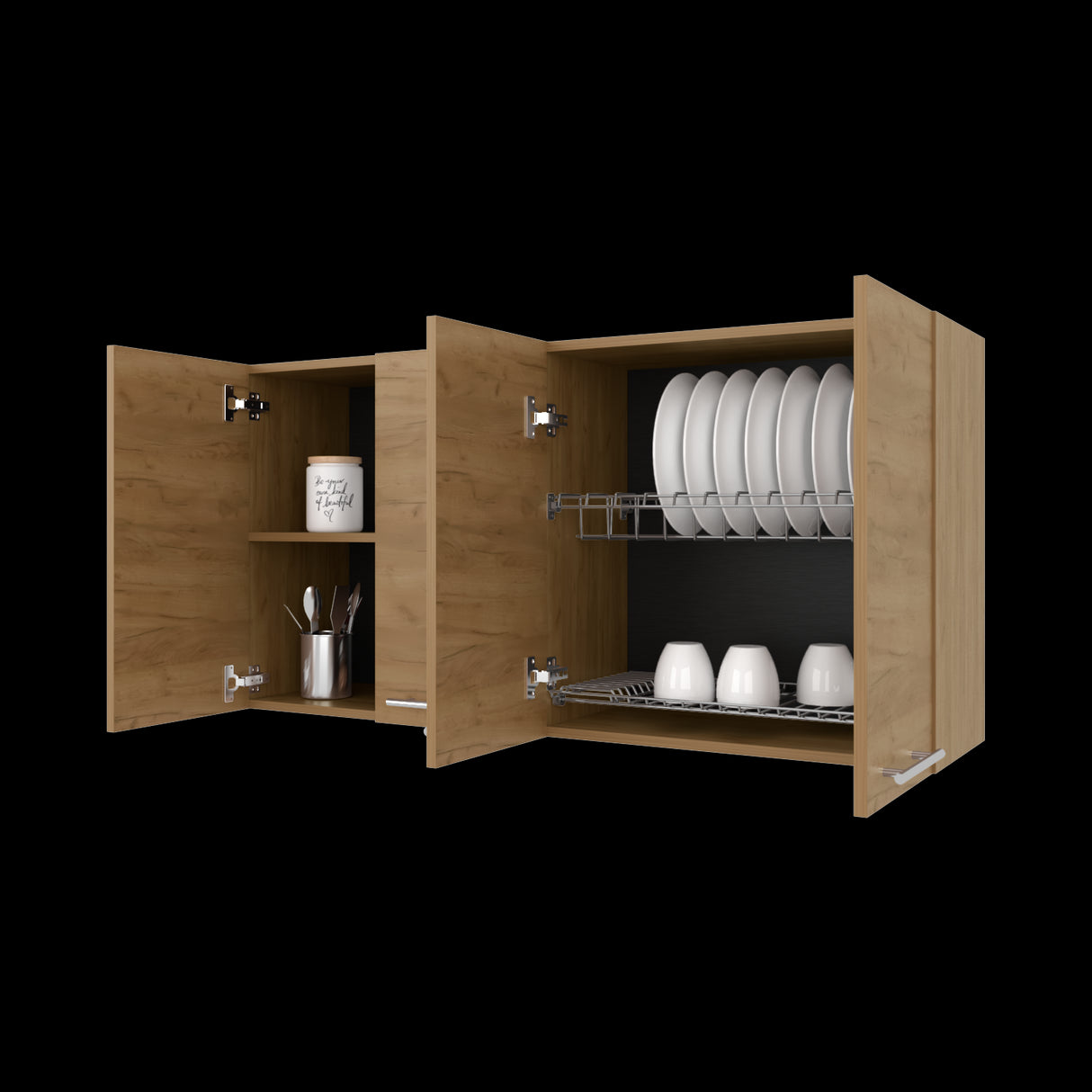 Mueble Superior de Cocina Fresno Europeo 120x60cm con Locero - MUEBLES SUPERIORES DE COCINA | Bylmo