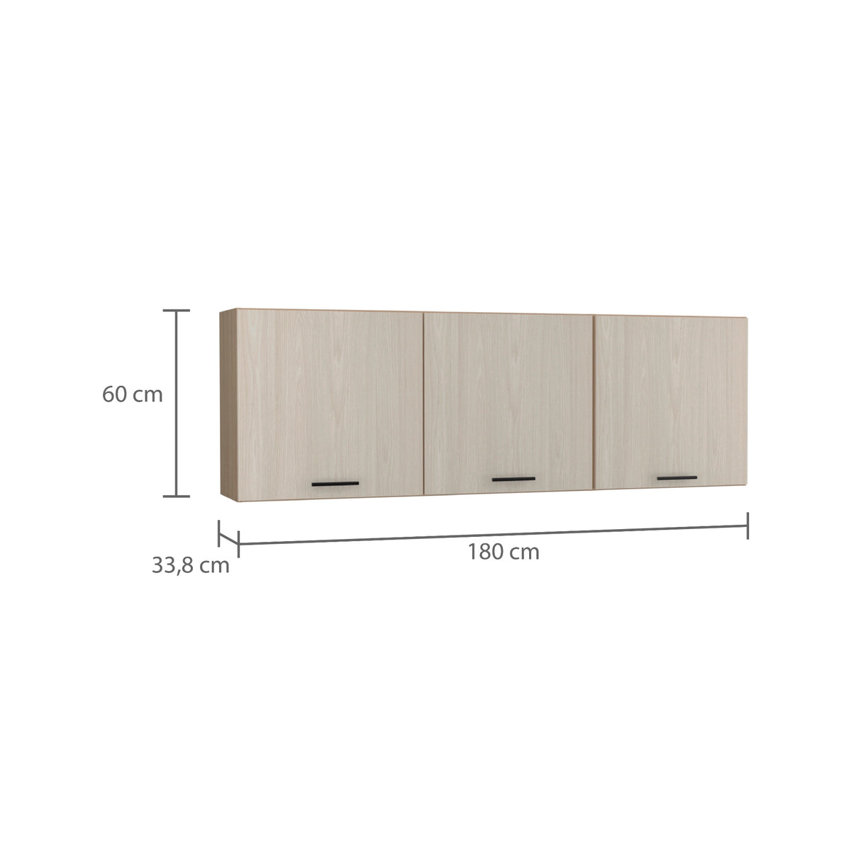 Mueble Superior de Cocina Gante Rovere y Niebla 180x60cm con Locero - MUEBLES SUPERIORES DE COCINA | Bylmo