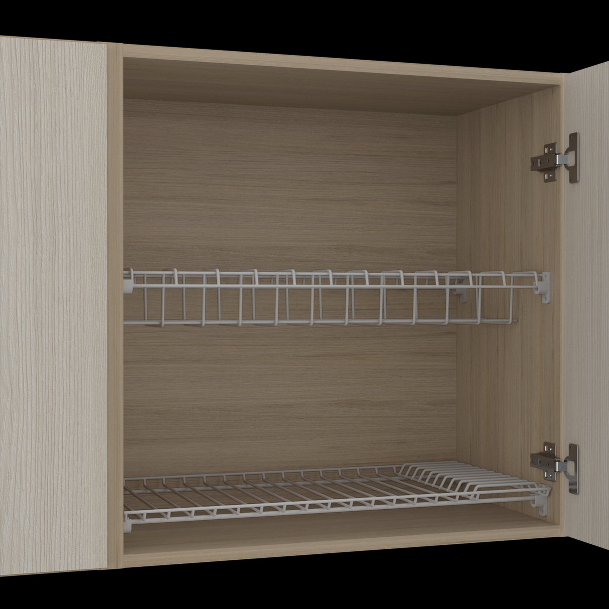 Mueble Superior de Cocina Gante Rovere y Niebla 180x60cm con Locero - MUEBLES SUPERIORES DE COCINA | Bylmo