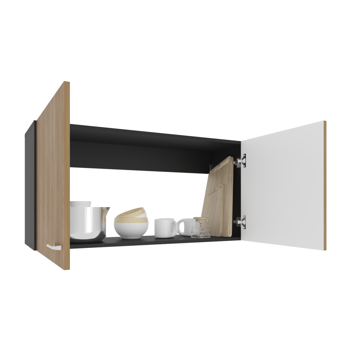 Mueble Superior de Cocina Napoles Wengue y Fresno Europeo 100x49cm con Dos Puertas - MUEBLES SUPERIORES DE COCINA | Bylmo