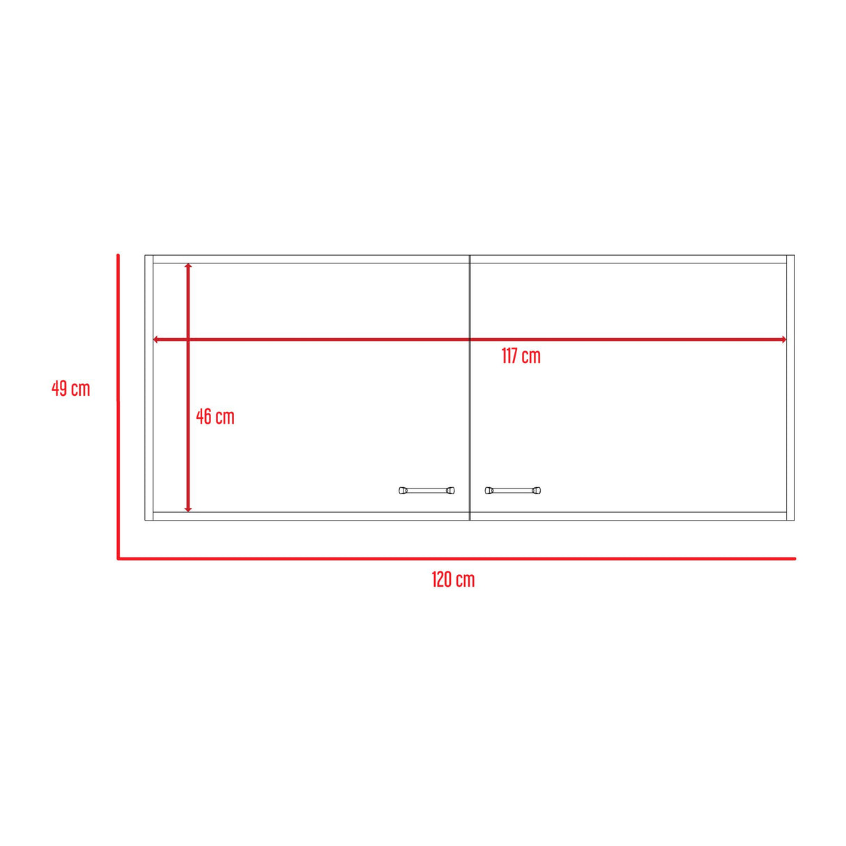 Mueble Superior de Cocina Napoles Blanco 120x49cm con Dos Puertas - MUEBLES SUPERIORES DE COCINA | Bylmo
