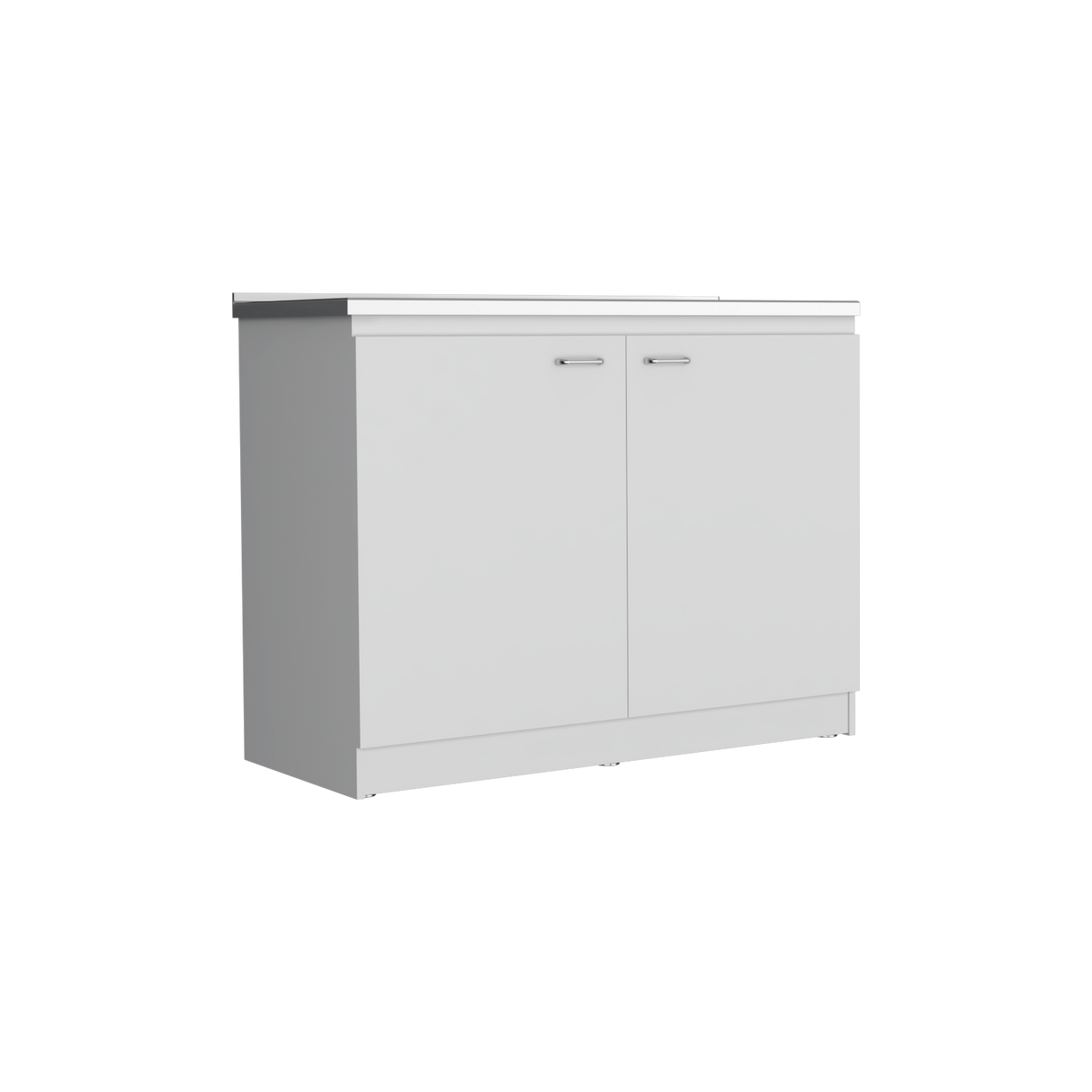 Mueble Inferior de Cocina Napoles Blanco 120x89cm Con Mesón de Acero Inoxidable para Lado Izquierdo y sin Estufa - MUEBLES INFERIORES DE COCINA | Bylmo