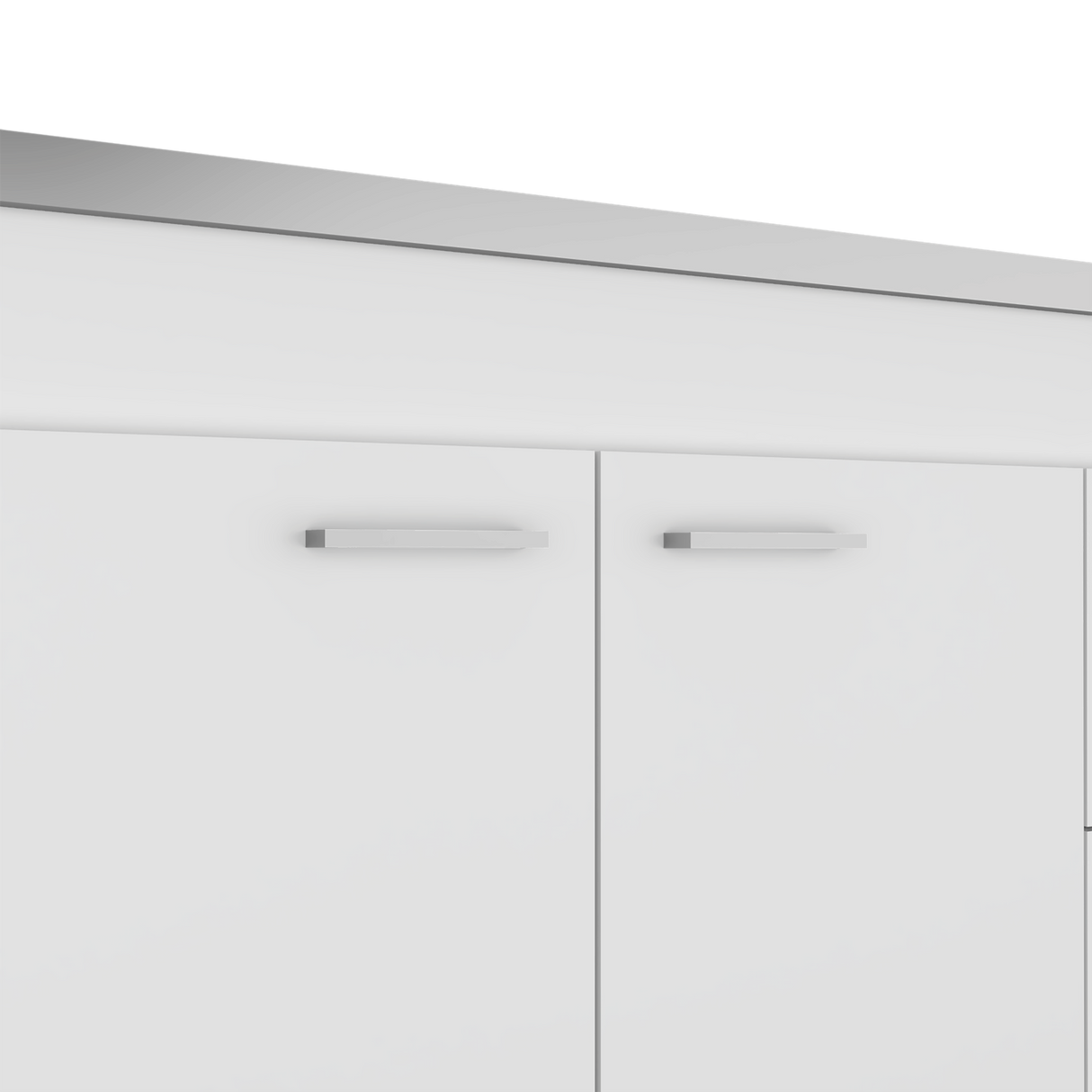 Mueble Inferior de Cocina Ferreti Blanco 100x90cm Con Mesón de Acero Inoxidable para Lado Izquierdo y sin Estufa - MUEBLES INFERIORES DE COCINA | Bylmo