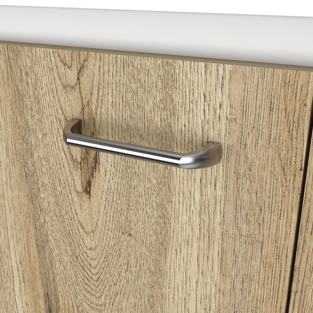 Mueble Inferior de Cocina Napoles Blanco y Duna 100x90cm Con Mesón de Acero Inoxidable para Lado Izquierdo y sin Estufa - MUEBLES INFERIORES DE COCINA | Bylmo