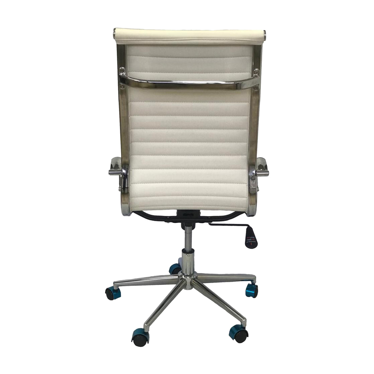 Set x 2 Sillas de Oficina Alta Esterilla Blanco 61x46.5cm Reclinable y Giratoria con Ruedas - SILLAS DE OFICINA | Bylmo