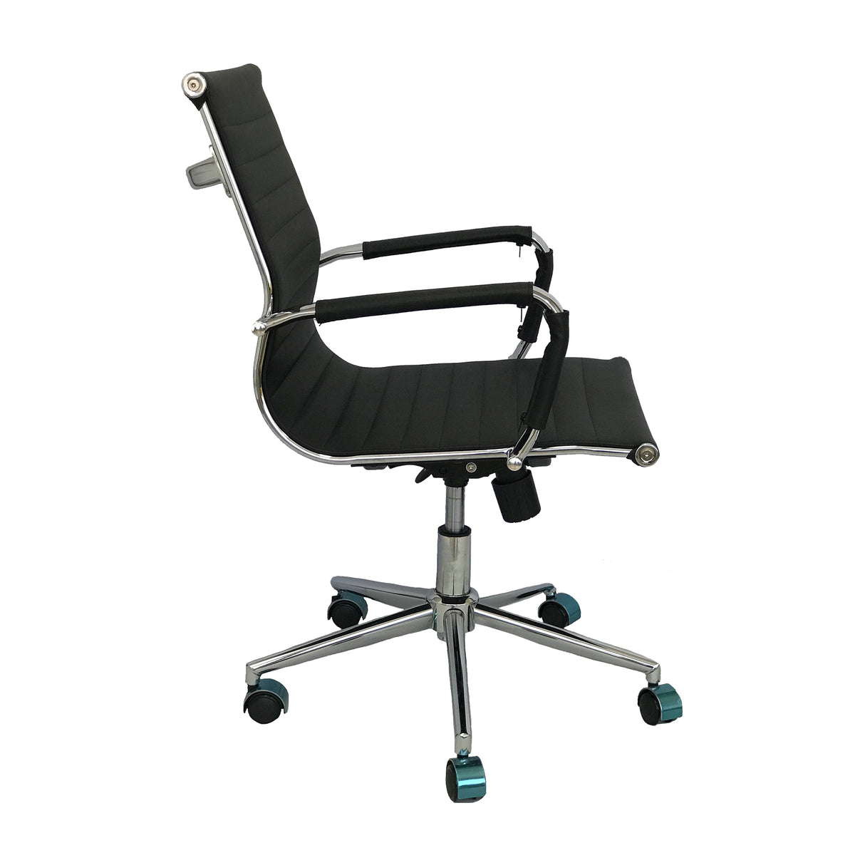 Silla de Oficina Esterilla Negro 61x46.5cm Reclinable y Giratoria con Ruedas - SILLAS DE OFICINA | Bylmo