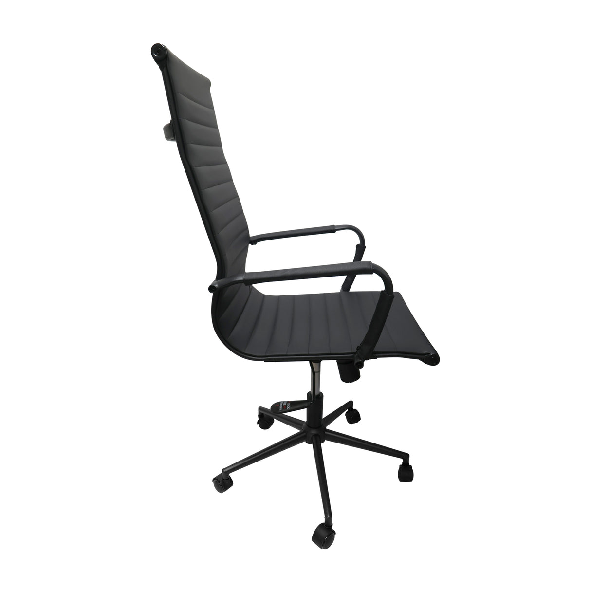 Silla de Oficina Alta Esterilla Negro Cuero PU 61x46.5cm Reclinable y Giratoria con Ruedas - SILLAS DE OFICINA | Bylmo