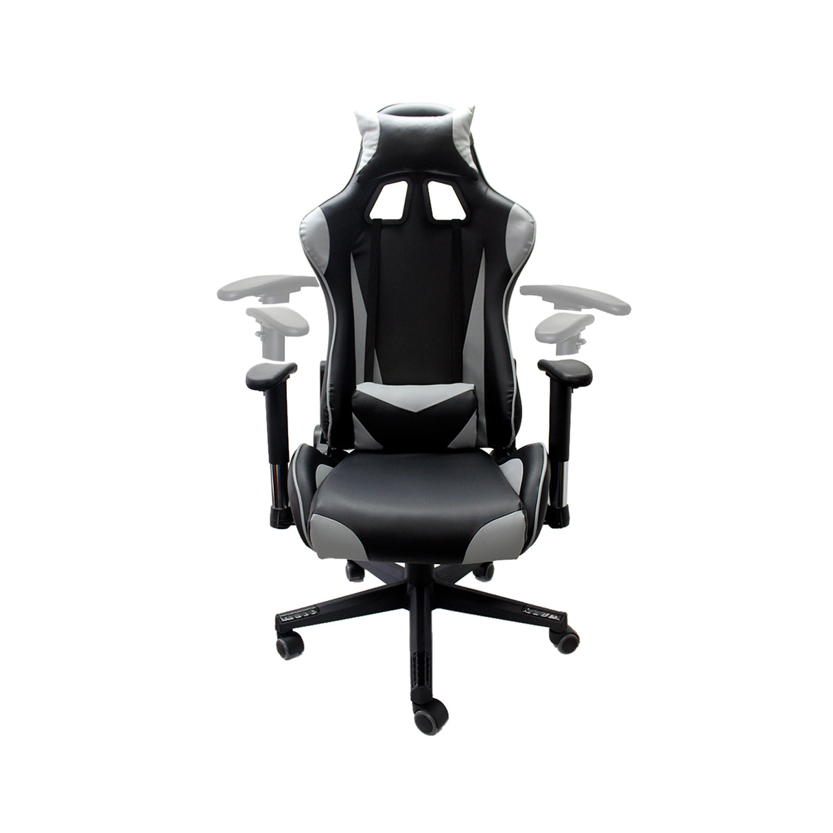 Silla Gamer F16 Gris 65x57cm Reclinable y Giratoria con Ruedas - SILLAS DE OFICINA | Bylmo