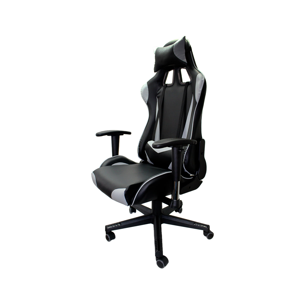 Silla Gamer F16 Gris 65x57cm Reclinable y Giratoria con Ruedas - SILLAS DE OFICINA | Bylmo