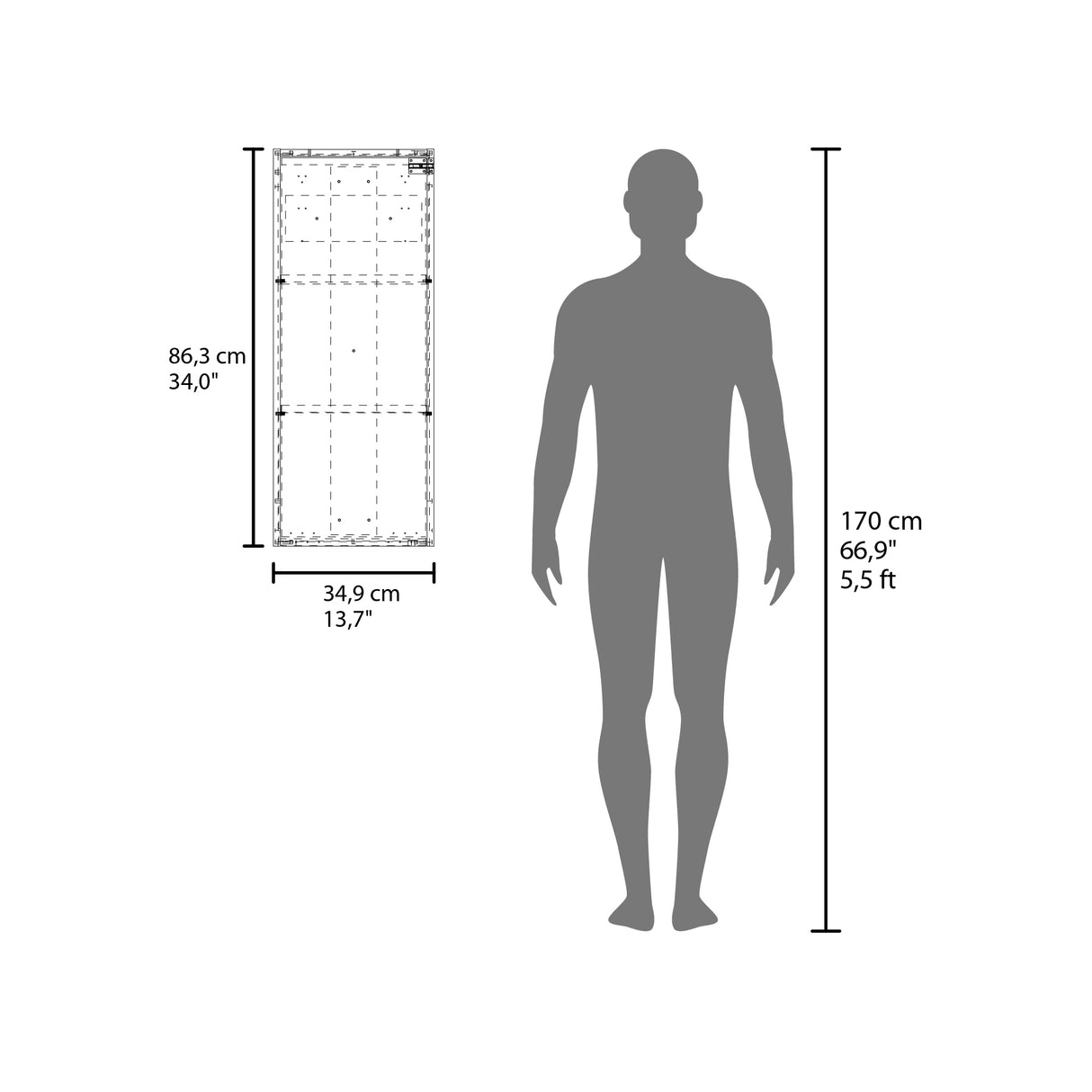 Mesa de Planchar Plegable Blanco 34.9x86.8cm Con Espacio para Productos de Aseo y con Cerradura - MUEBLES DE ASEO Y ROPAS | Bylmo