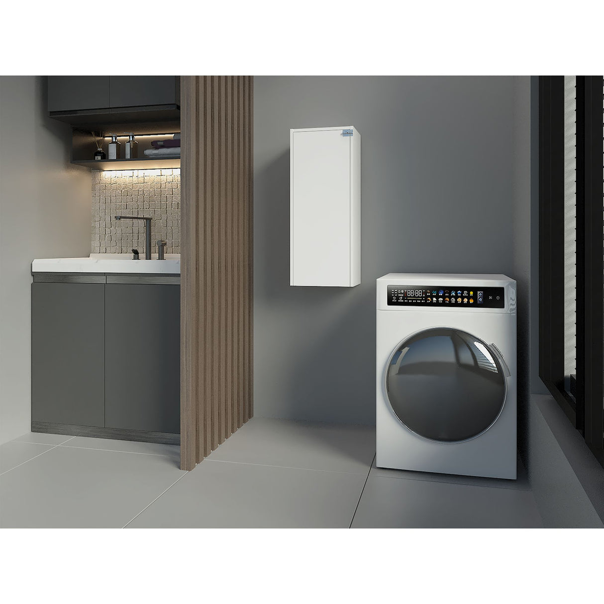 Mesa de Planchar Plegable Blanco 34.9x86.8cm Con Espacio para Productos de Aseo y con Cerradura - MUEBLES DE ASEO Y ROPAS | Bylmo